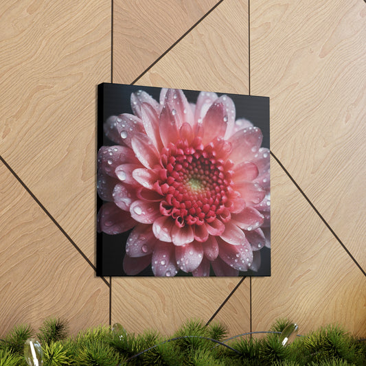 Stunning pink flower canvas with up-close floral detail
