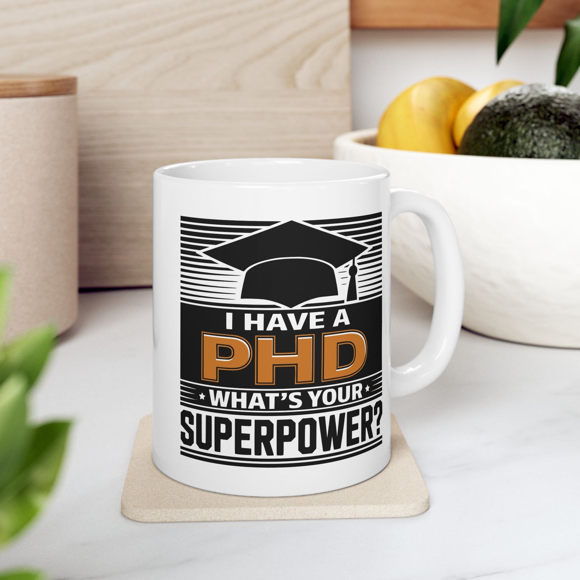 Lead and BPA-free PHD coffee mug
