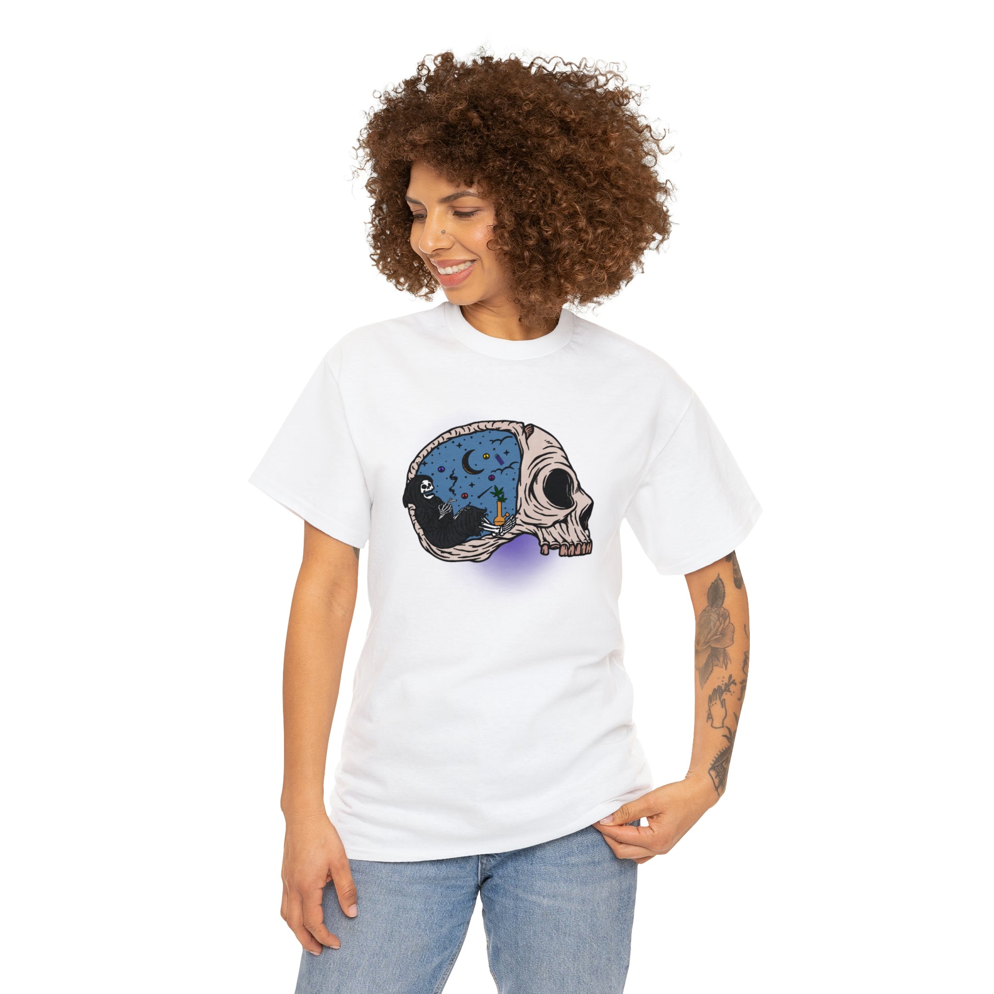 "Grim Reaper Inside Skull Smoking Cannabis" T-Shirt - Weave Got Gifts - Unique Gifts You Won’t Find Anywhere Else!