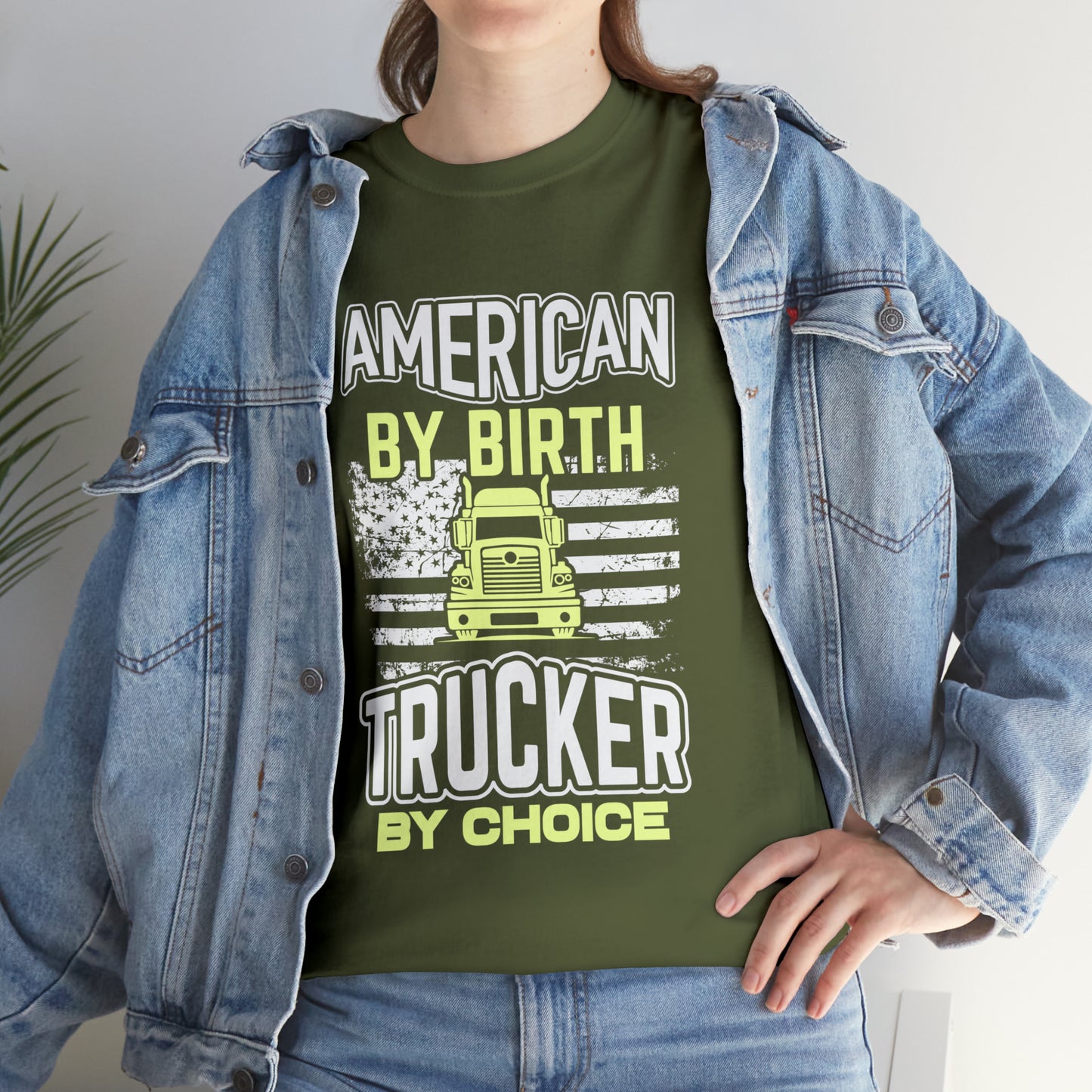 "American By Birth, Trucker By Choice" T-Shirt - Weave Got Gifts - Unique Gifts You Won’t Find Anywhere Else!