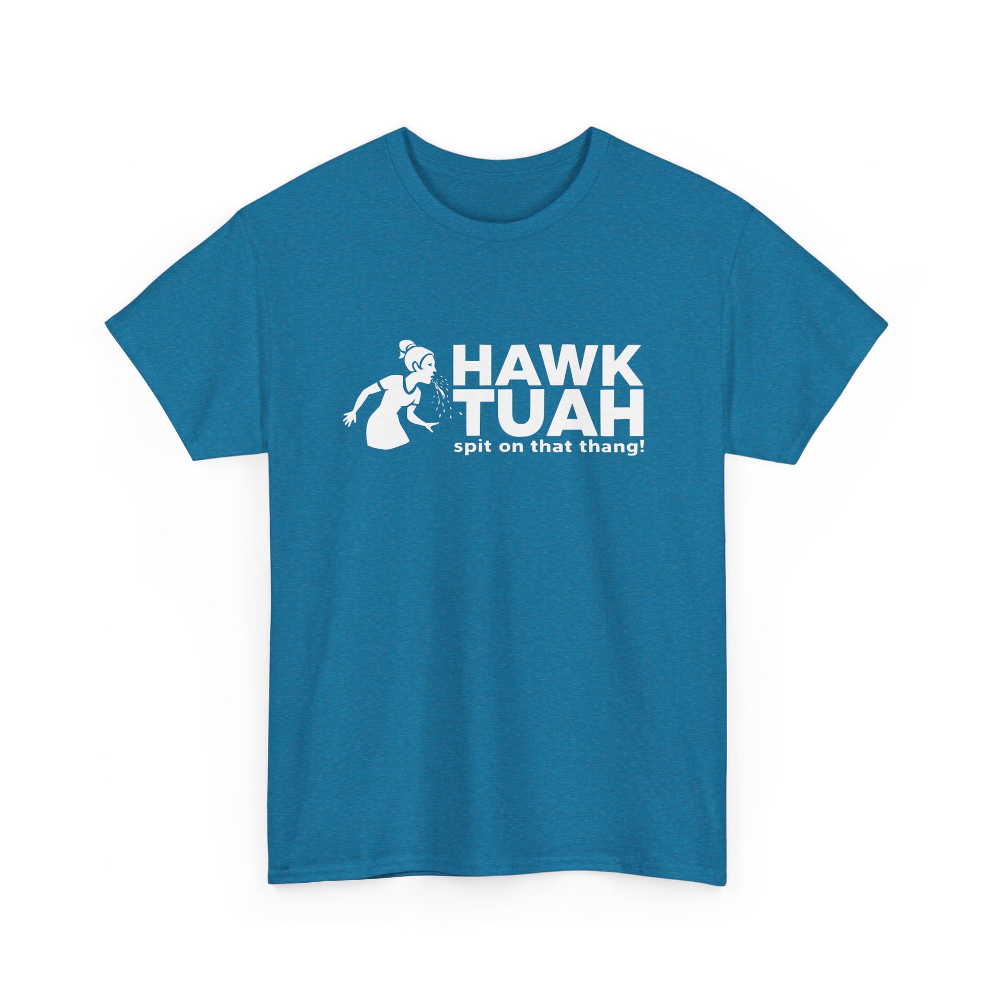 "Hawk Tuah T-Shirt with Stick Figure Woman Spitting"