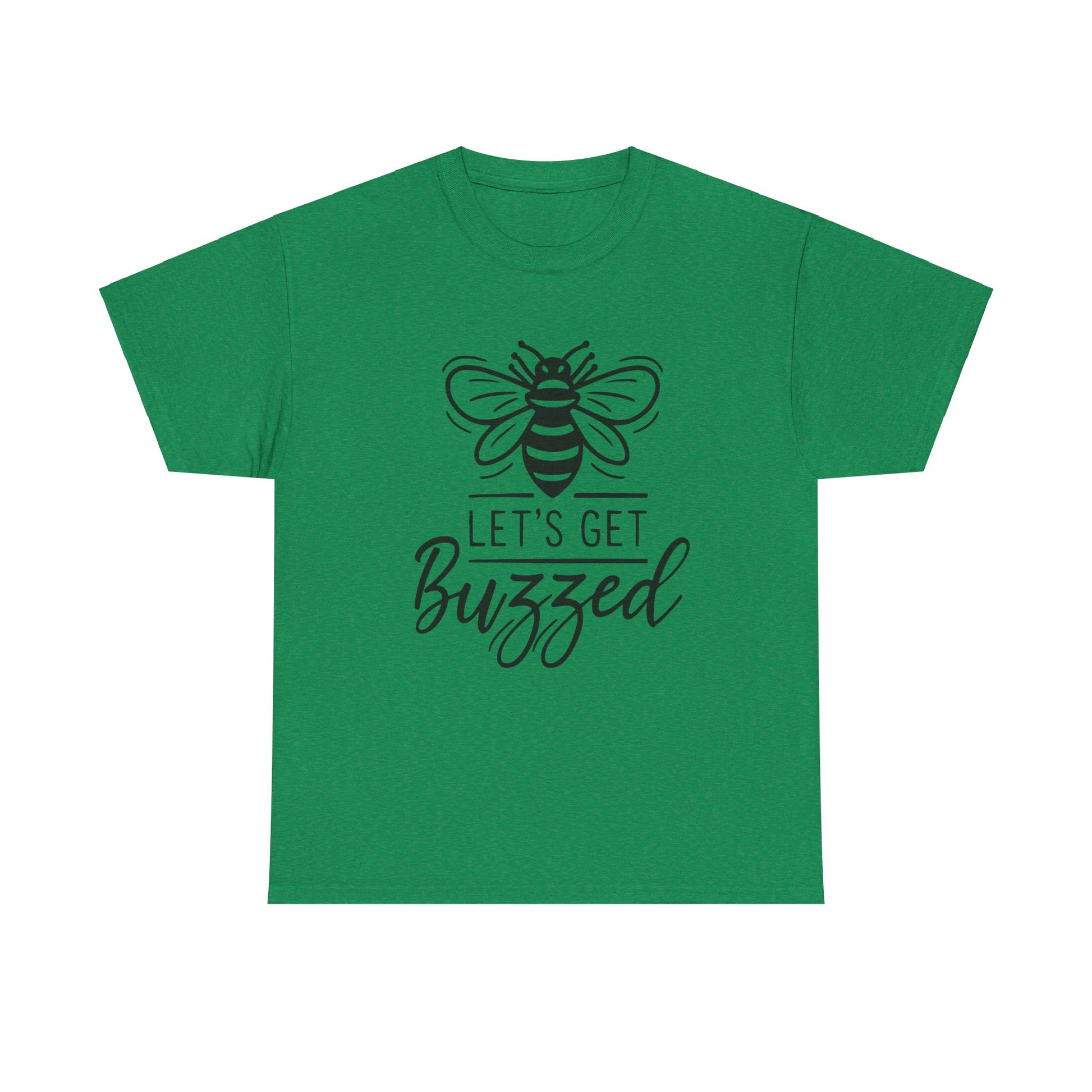 Let's Get Buzzed Bee Graphic T-Shirt - Fun Adult Humor Tee