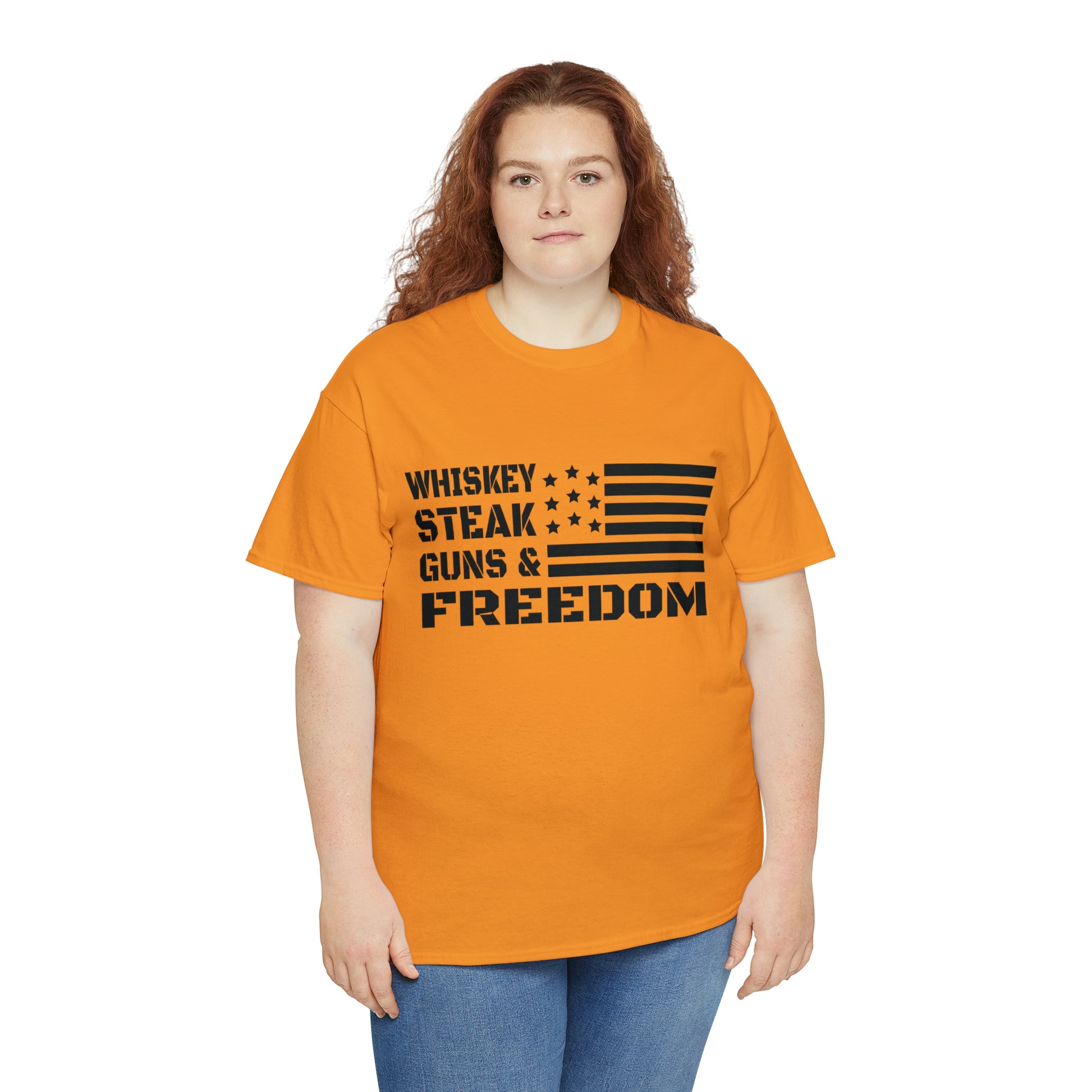 "Whiskey, Steak, Guns & Freedom" T-Shirt - Weave Got Gifts - Unique Gifts You Won’t Find Anywhere Else!