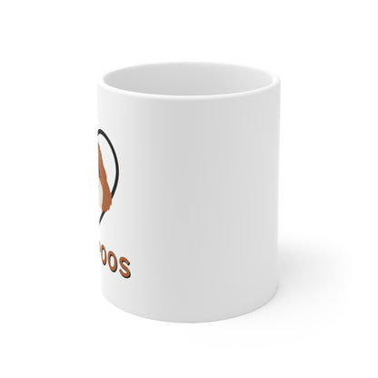 Durable ceramic mug with “I Love Cavapoos” design.
