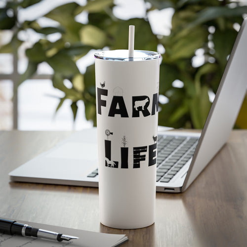 Farm Life Steel Tumbler With Straw