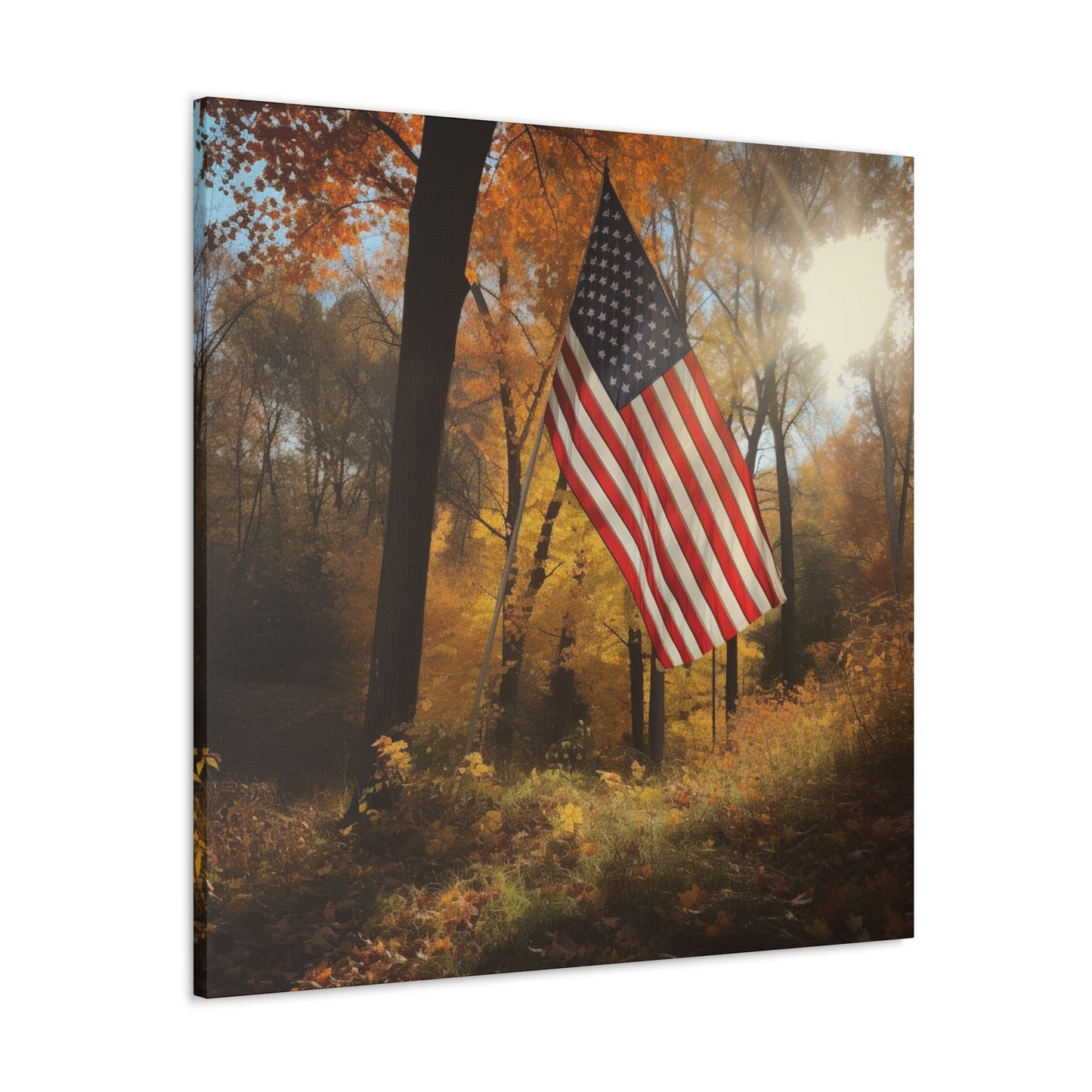 "American Flag In Autumn" Wall Art - Weave Got Gifts - Unique Gifts You Won’t Find Anywhere Else!