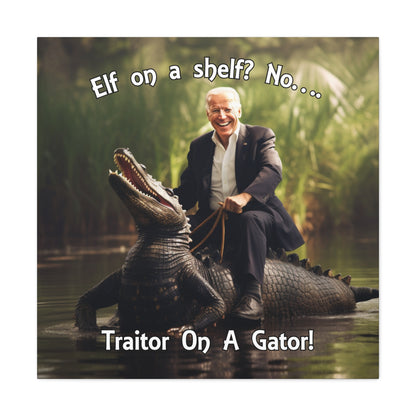 Political satire wall art: Traitor on a Gator, a perfect gag gift for conservatives
