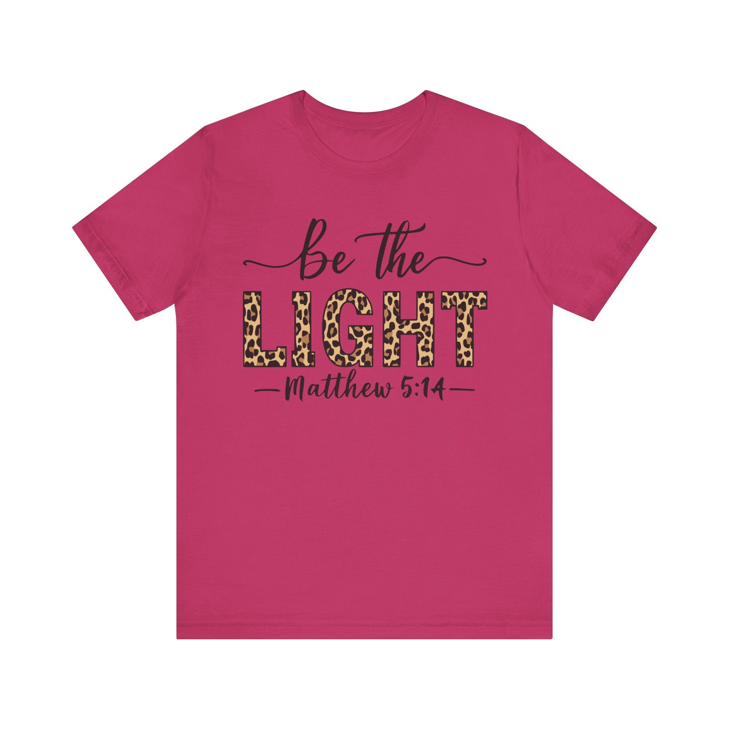 'Be The Light' - Stylish Christian T-Shirt with Cheetah Print