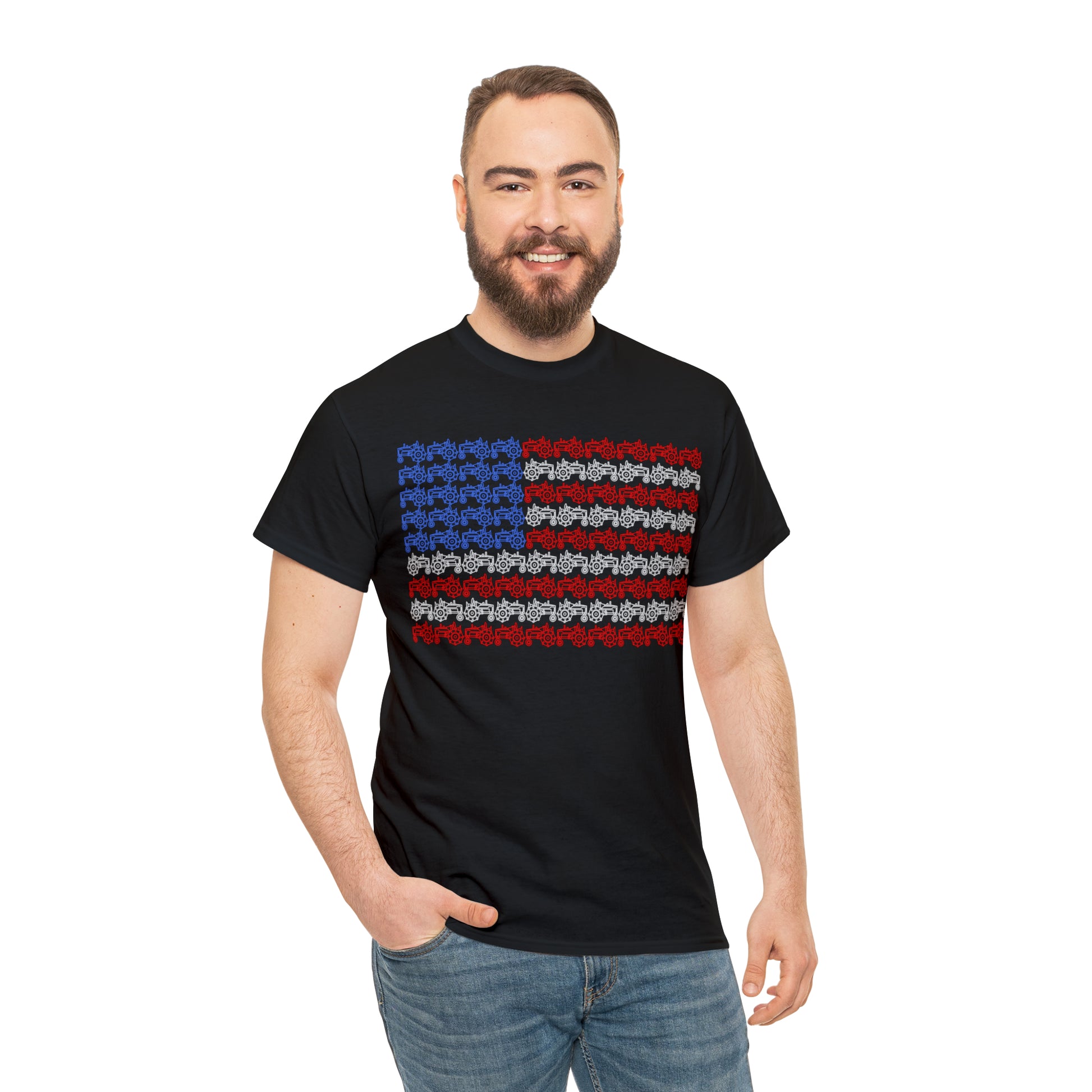 "American Flag Tractors" T-Shirt - Weave Got Gifts - Unique Gifts You Won’t Find Anywhere Else!