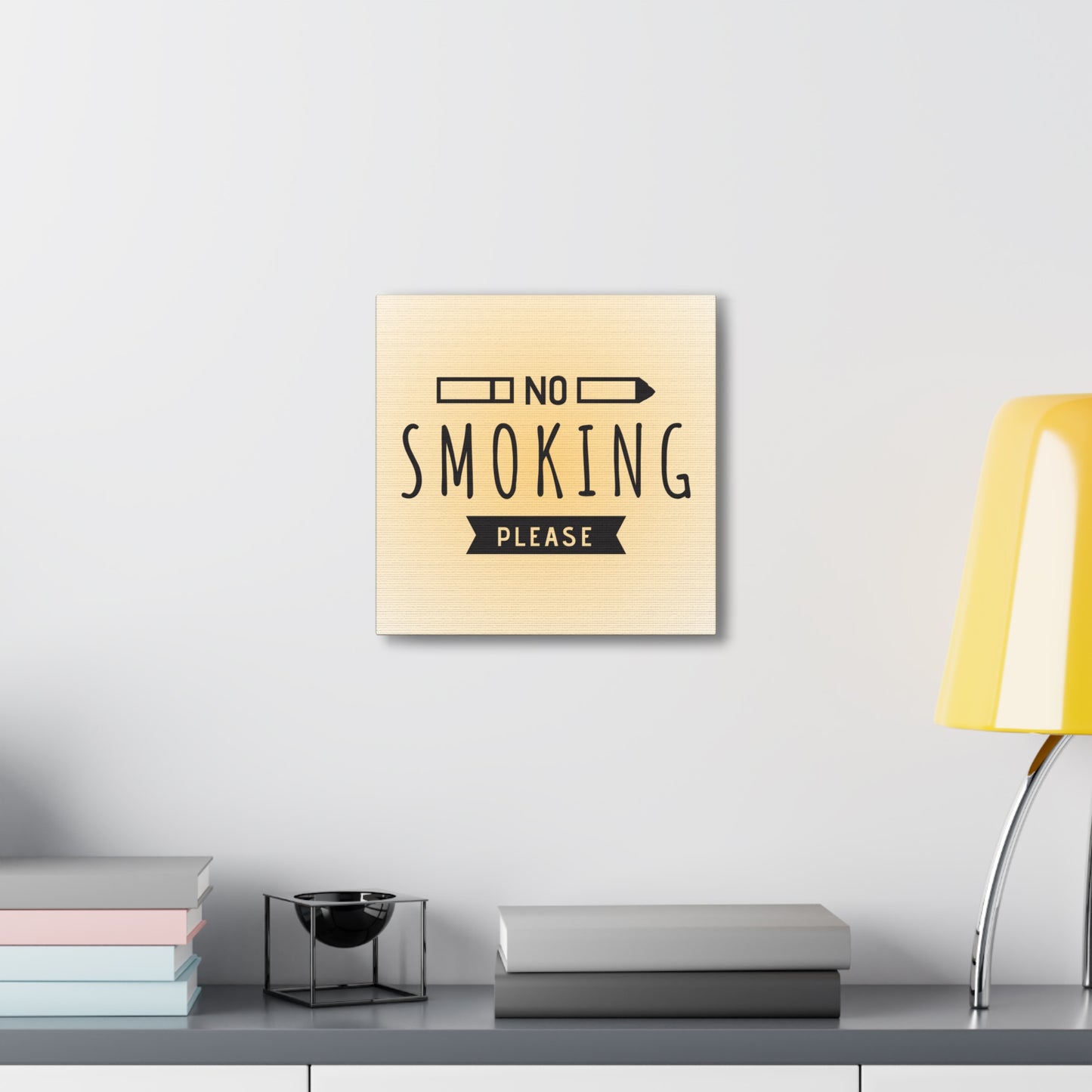 Smoke-free zone canvas with bold no smoking message
