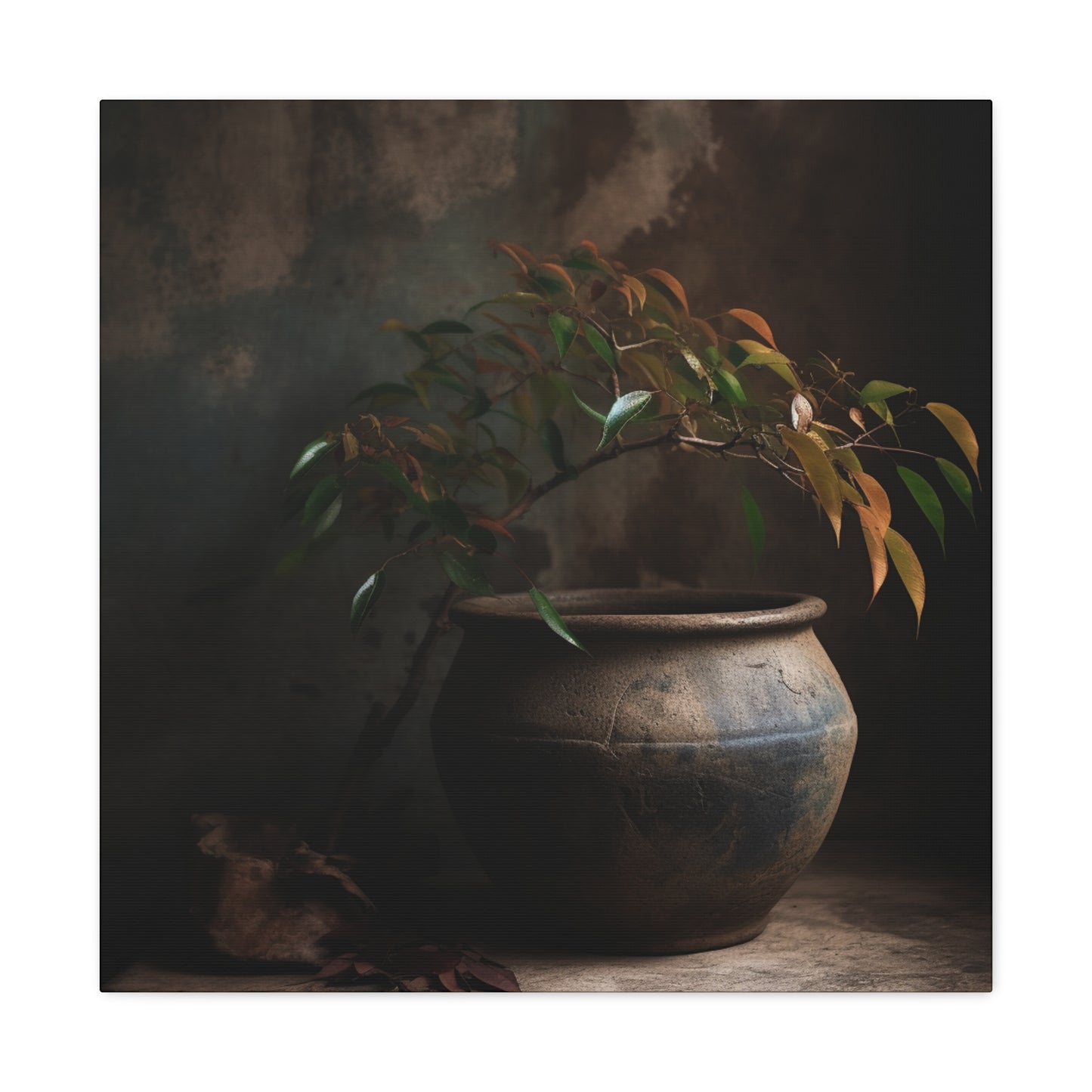 "Wabi Sabi Plant in Vintage Pot Canvas Print"