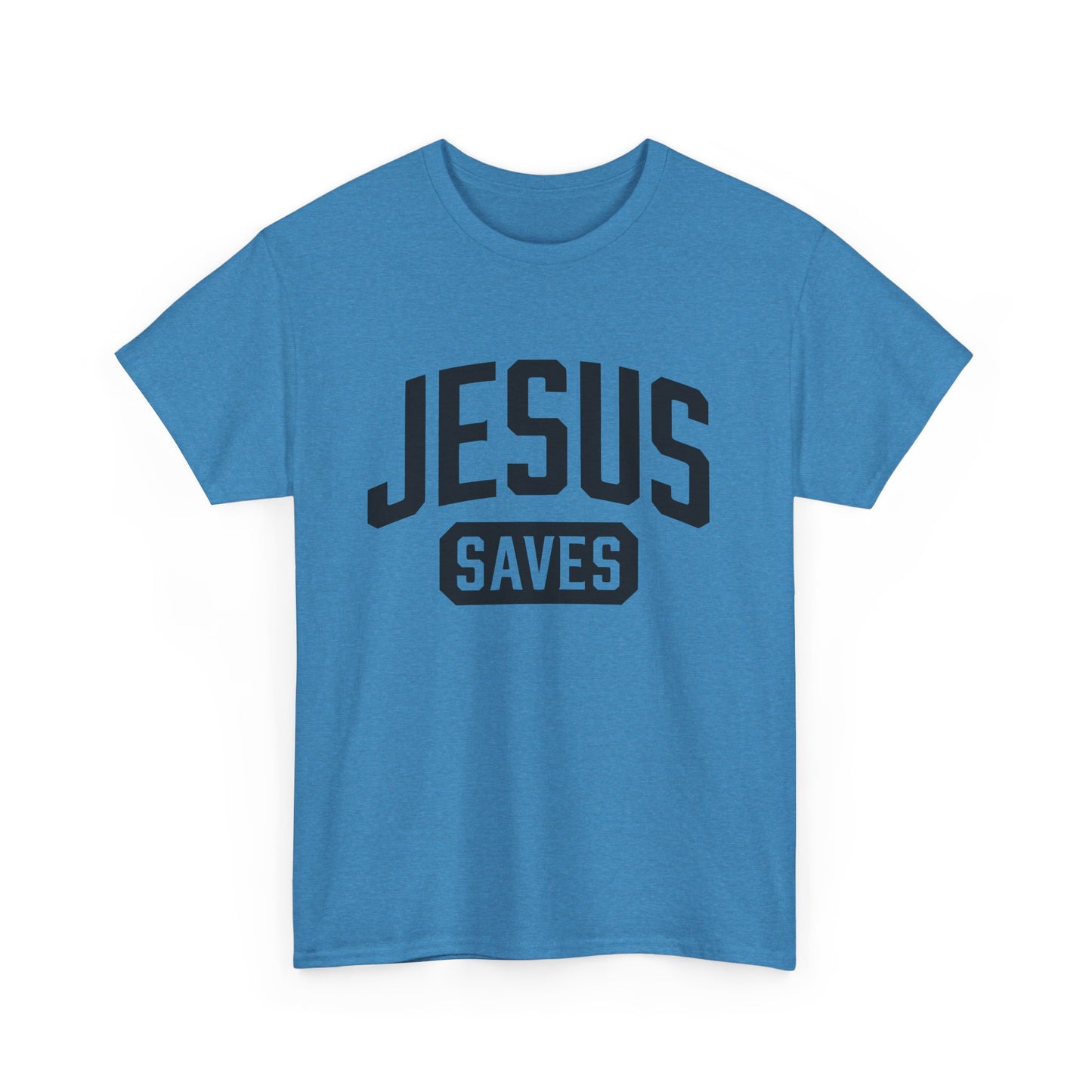 Classic fit Jesus Saves t-shirt in sapphire blue.
