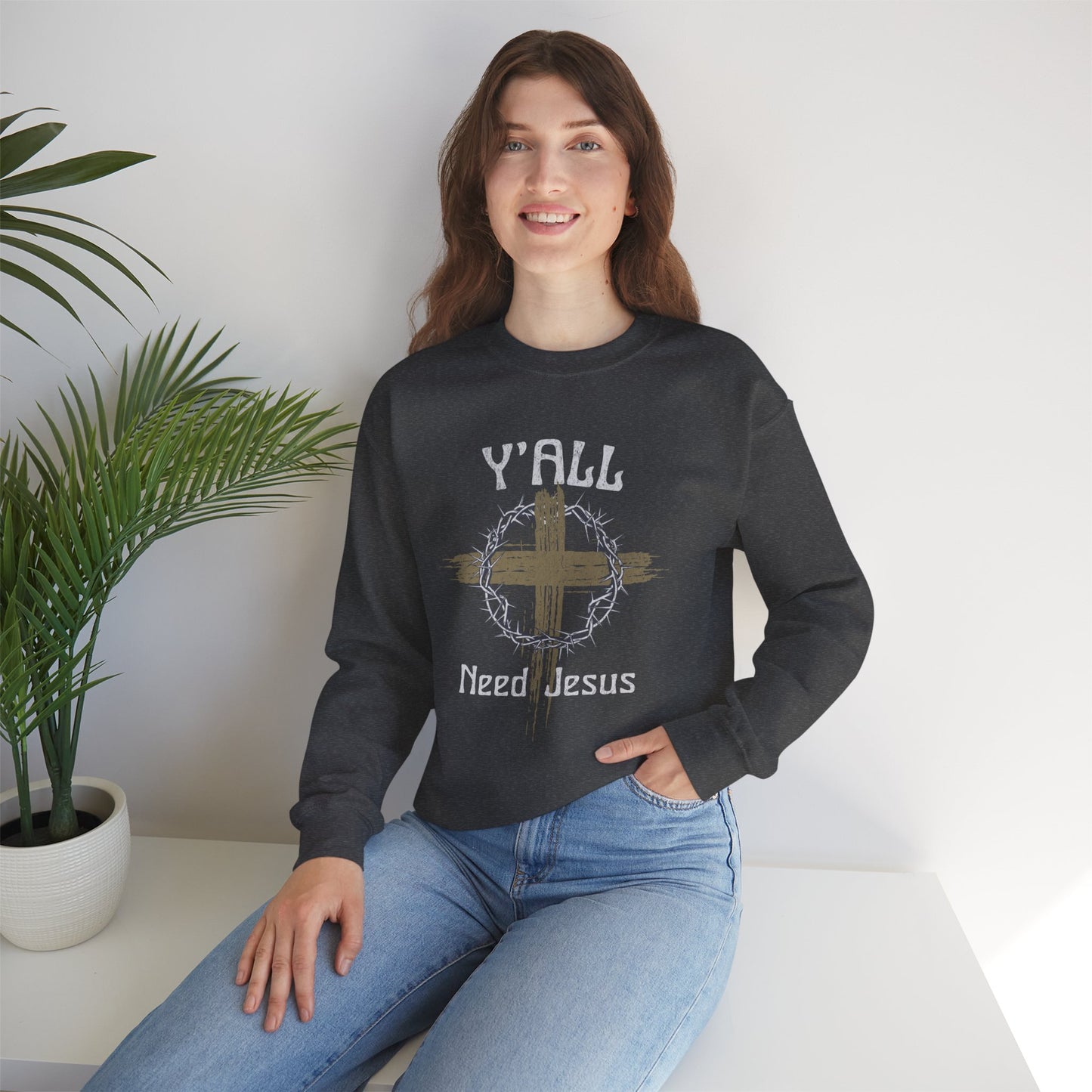 Faith-inspired sweatshirt for casual events
