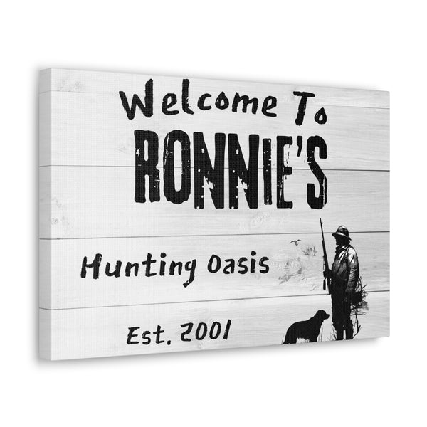 Custom "Welcome To My Hunting Oasis" Wall Sign - Weave Got Gifts - Unique Gifts You Won’t Find Anywhere Else!