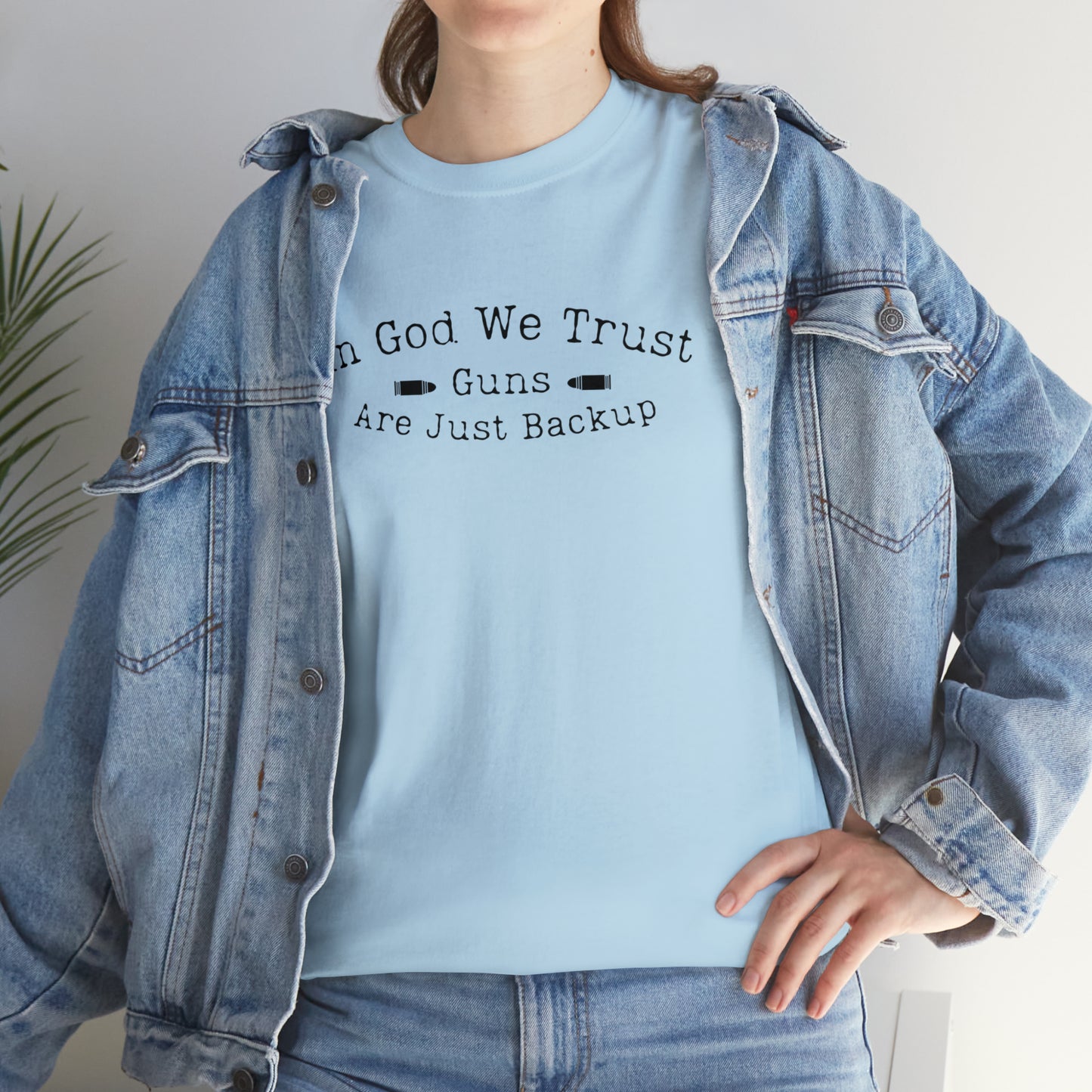 "In God We Trust, The Guns Are Just Backup" T-Shirt - Weave Got Gifts - Unique Gifts You Won’t Find Anywhere Else!