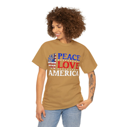 "Peace, Love, America" T-Shirt - Weave Got Gifts - Unique Gifts You Won’t Find Anywhere Else!