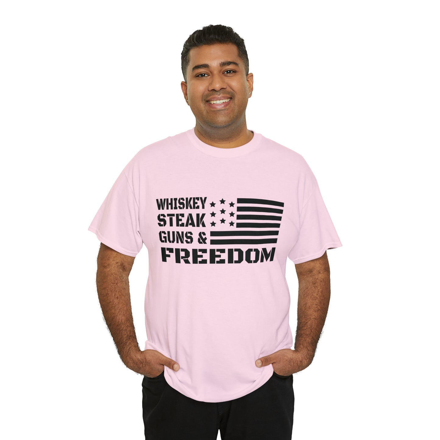 "Whiskey, Steak, Guns & Freedom" T-Shirt - Weave Got Gifts - Unique Gifts You Won’t Find Anywhere Else!