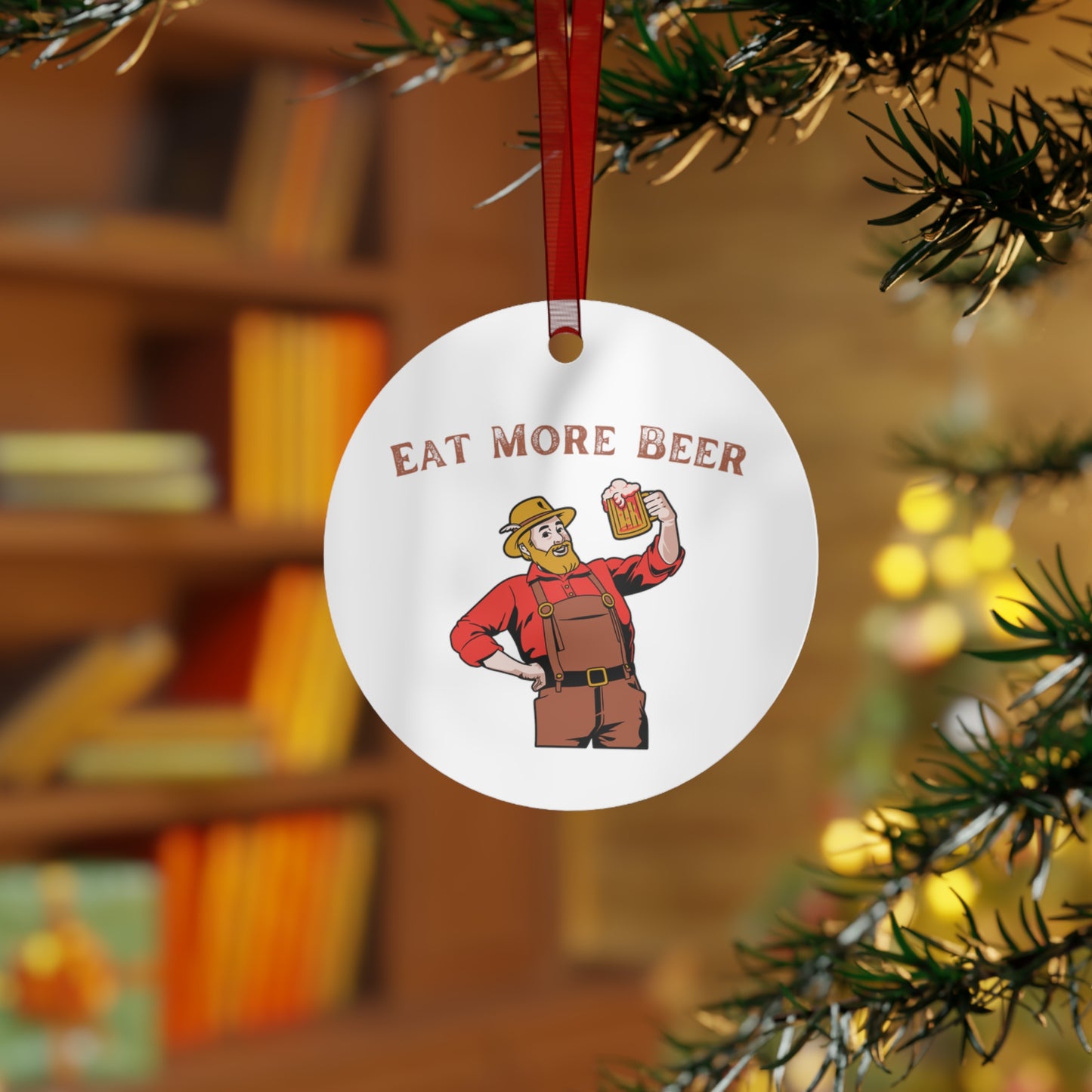 "Eat More Beer" Metal Ornament - Weave Got Gifts - Unique Gifts You Won’t Find Anywhere Else!