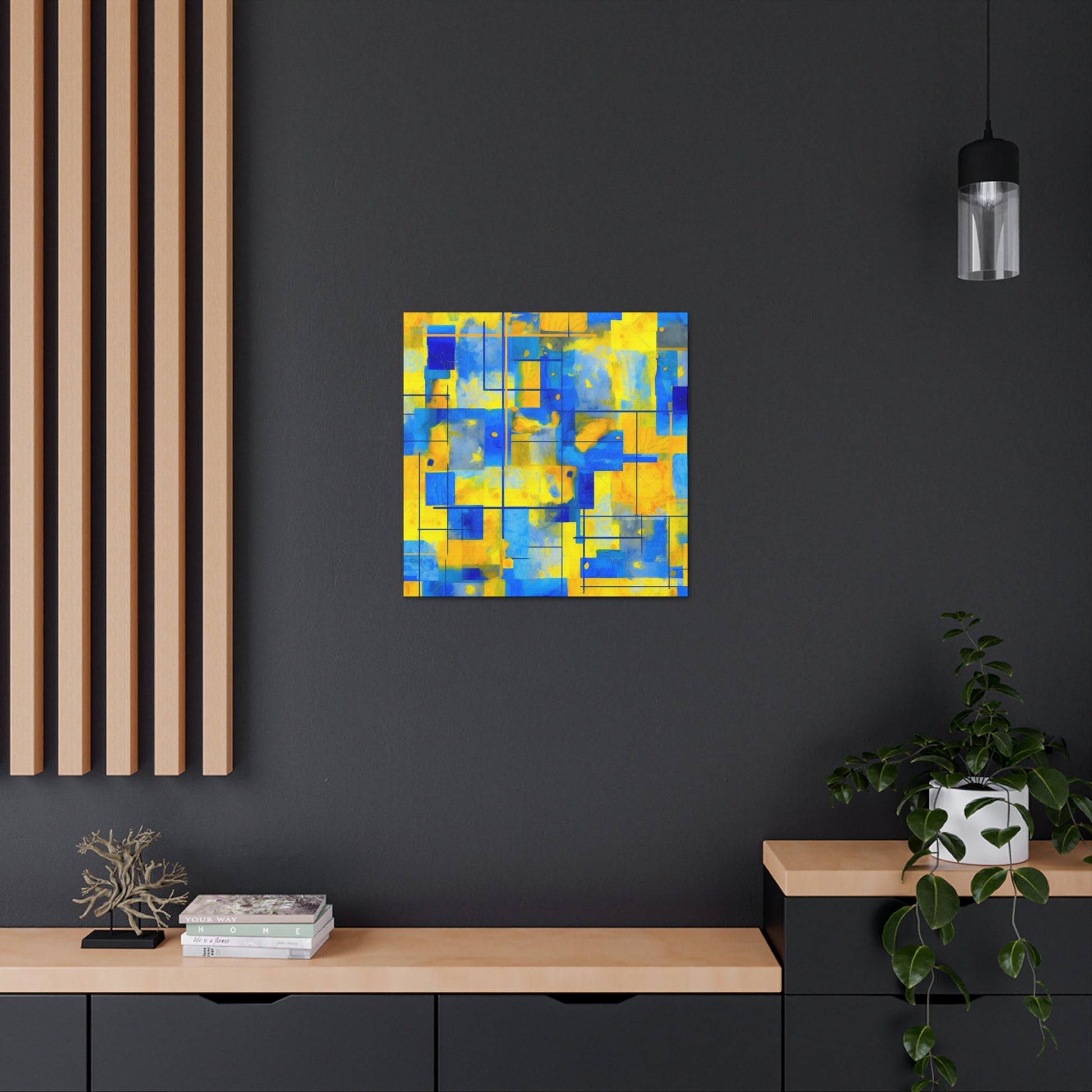 "Yellow & Blue" Canvas Wall Art - Weave Got Gifts - Unique Gifts You Won’t Find Anywhere Else!