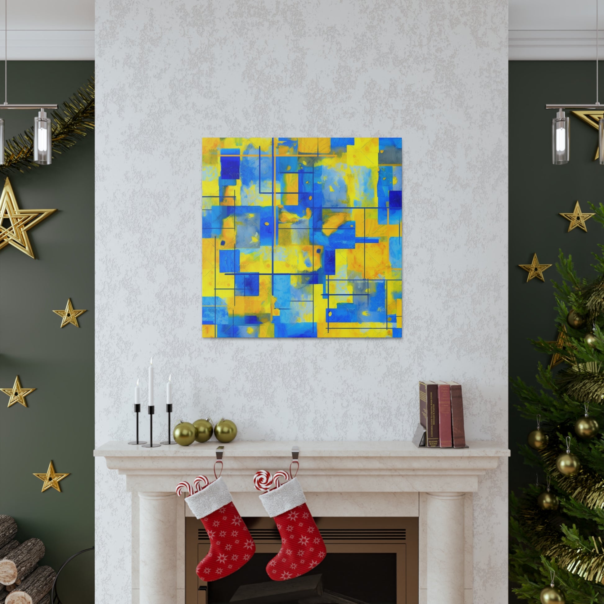 "Yellow & Blue" Canvas Wall Art - Weave Got Gifts - Unique Gifts You Won’t Find Anywhere Else!