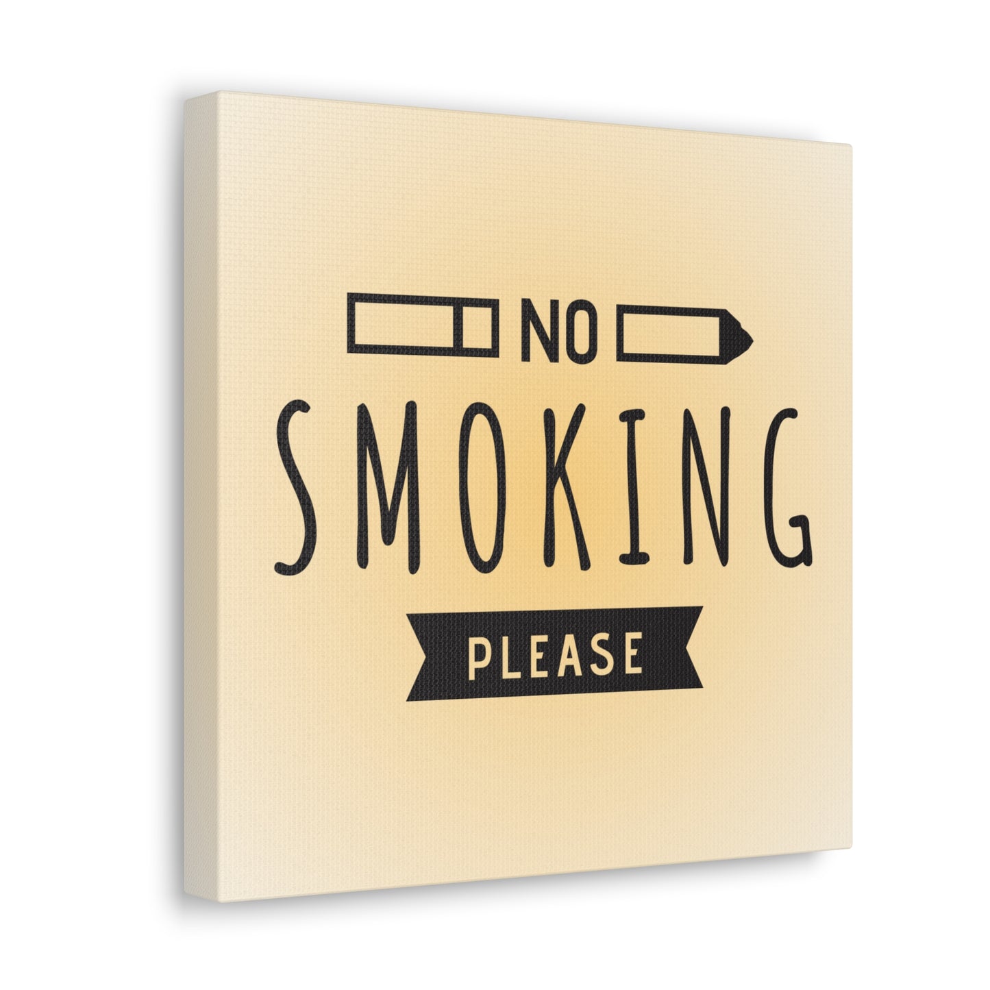 Anti-smoking wall art with a broken cigarette graphic
