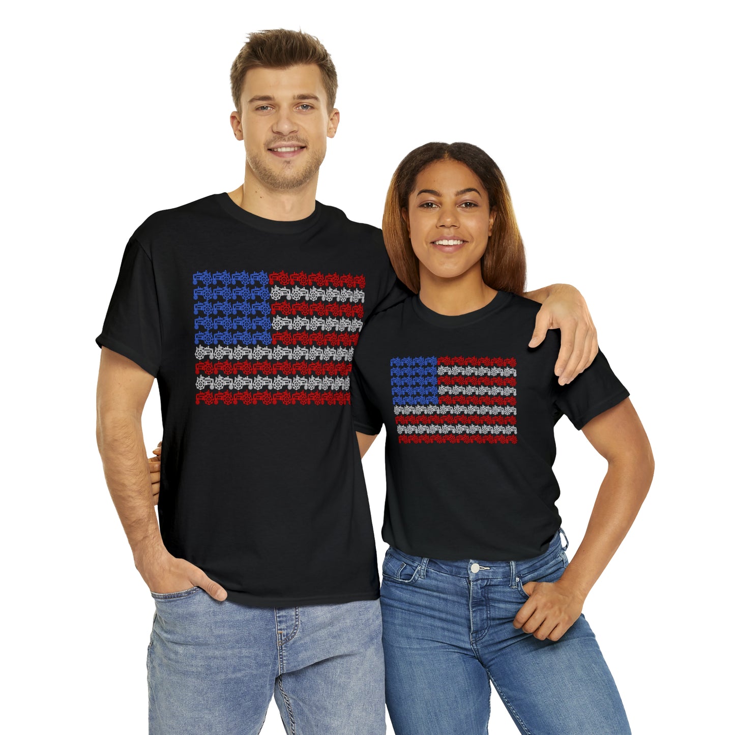 "American Flag Tractors" T-Shirt - Weave Got Gifts - Unique Gifts You Won’t Find Anywhere Else!