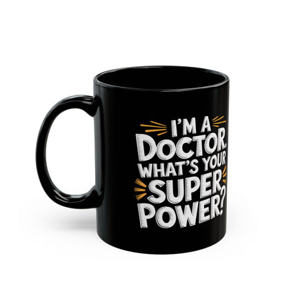 Black ceramic doctor coffee mug
