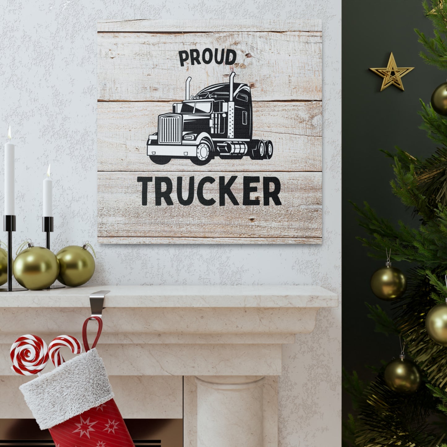 "Proud Trucker" Wall Art - Weave Got Gifts - Unique Gifts You Won’t Find Anywhere Else!