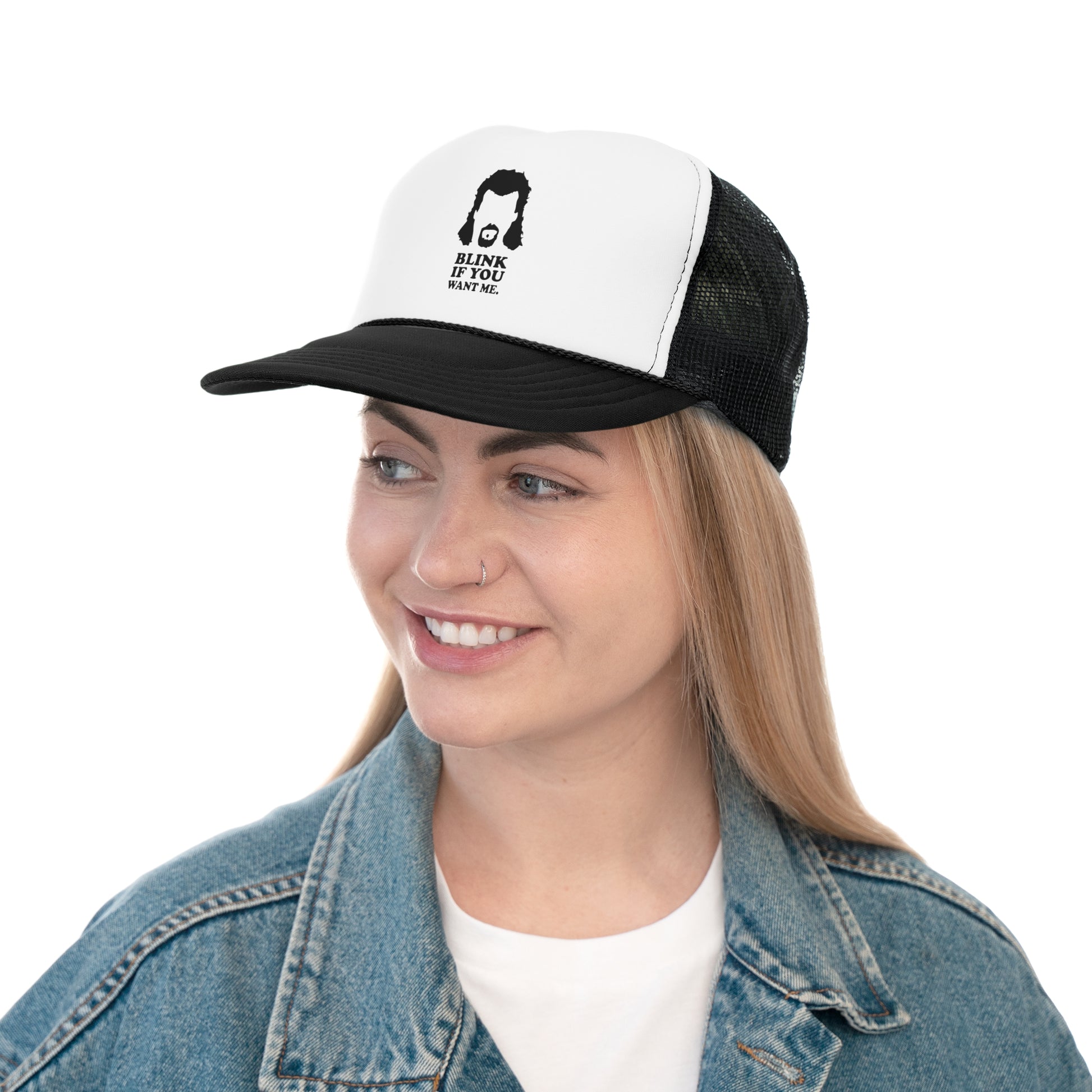 Gag gift hat featuring mullet man illustration
