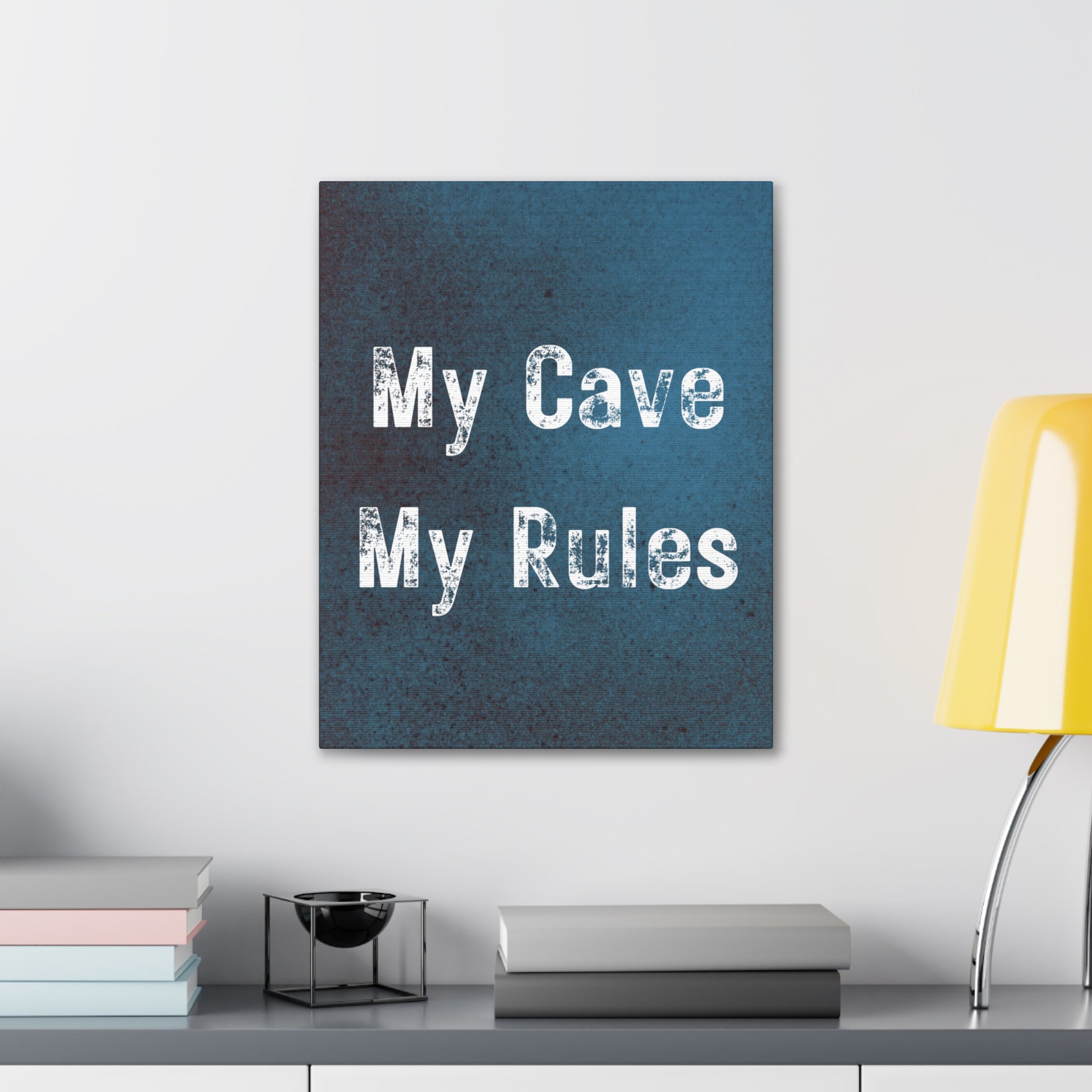 My Cave My Rules Wall Art – Masculine Man Cave Decor

