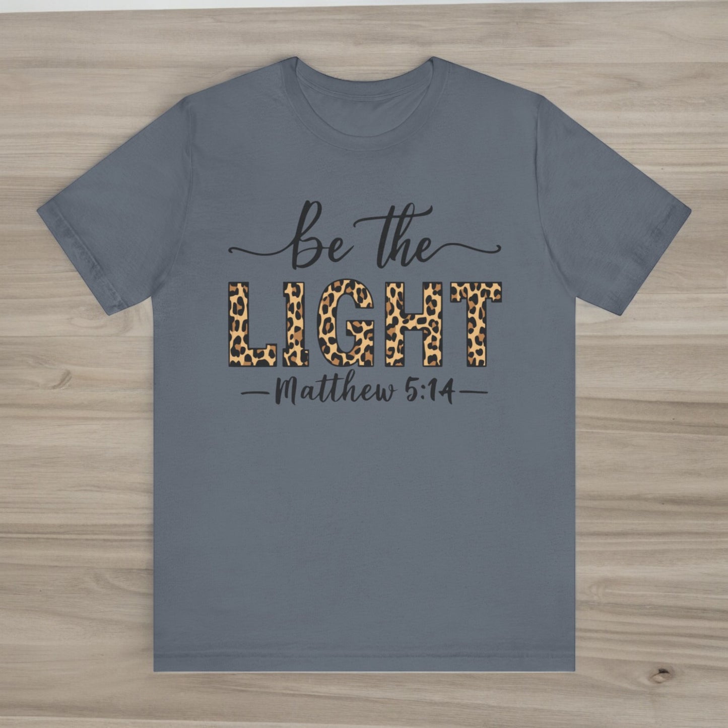 'Be The Light' - Stylish Christian T-Shirt with Cheetah Print