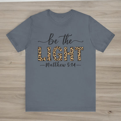 'Be The Light' - Stylish Christian T-Shirt with Cheetah Print