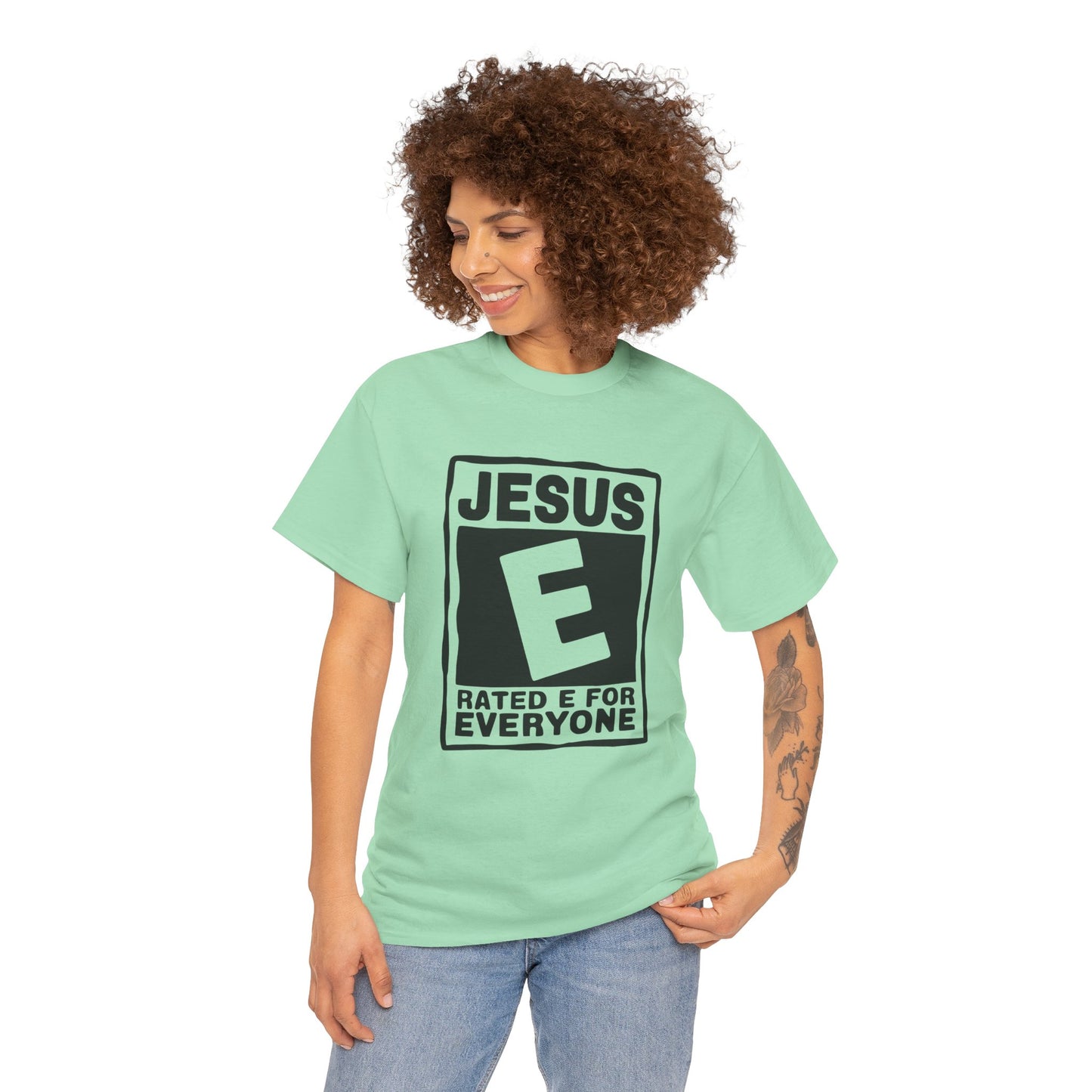 Comfortable Christian t-shirt with universal faith message.
