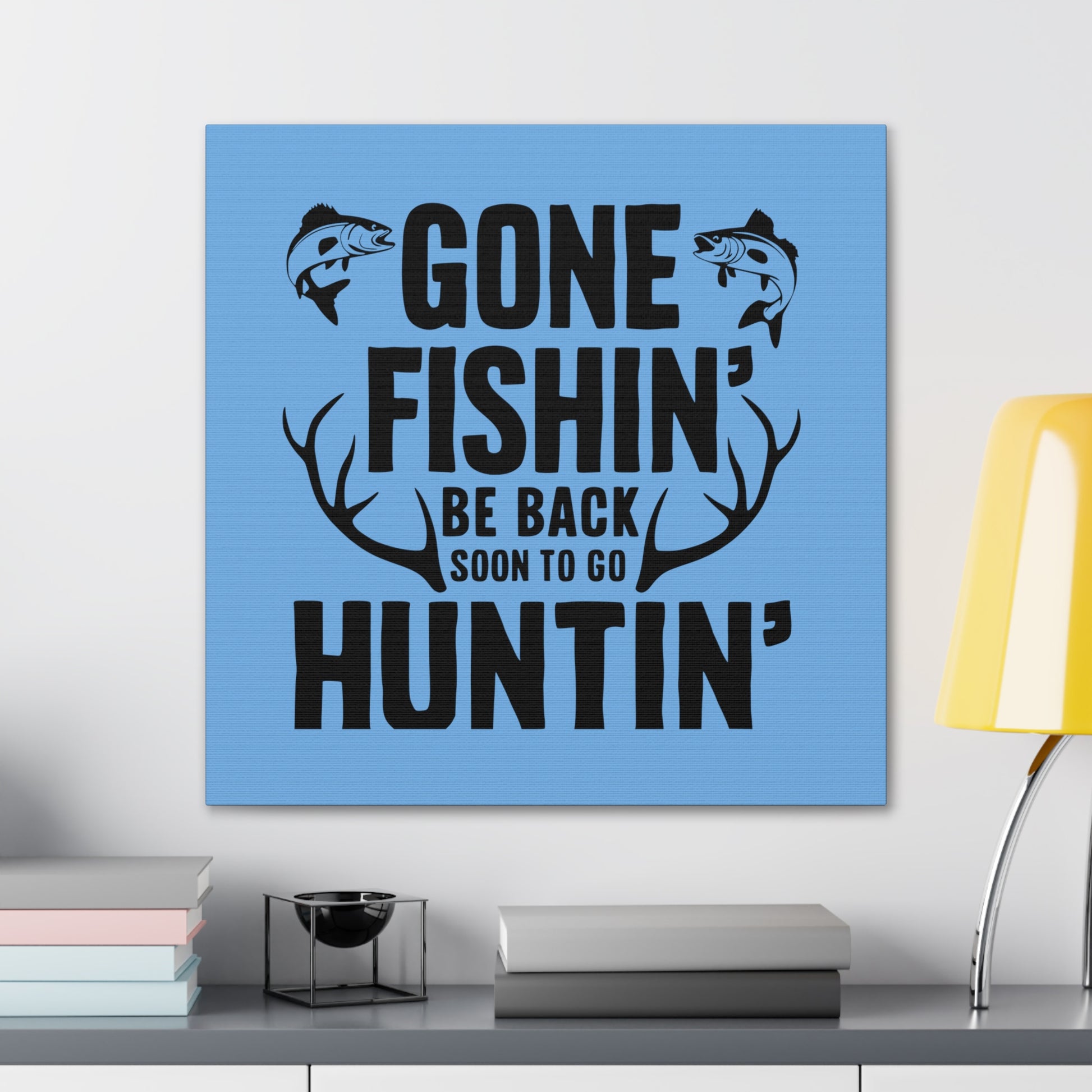 "Fishing and Hunting Themed Canvas Art Decor"