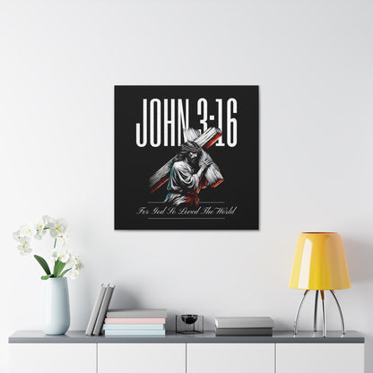 Inspirational Christian wall art with bold Jesus and scripture design
