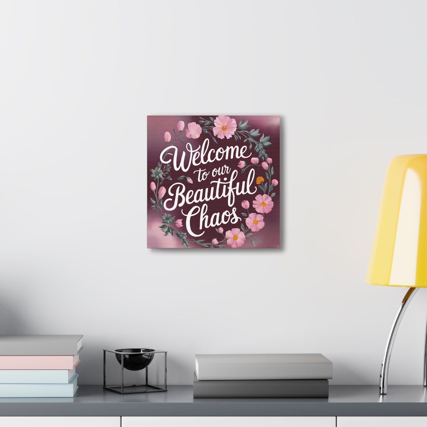 Large pink floral canvas for elegant home accents
