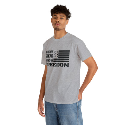 "Whiskey, Steak, Guns & Freedom" T-Shirt - Weave Got Gifts - Unique Gifts You Won’t Find Anywhere Else!