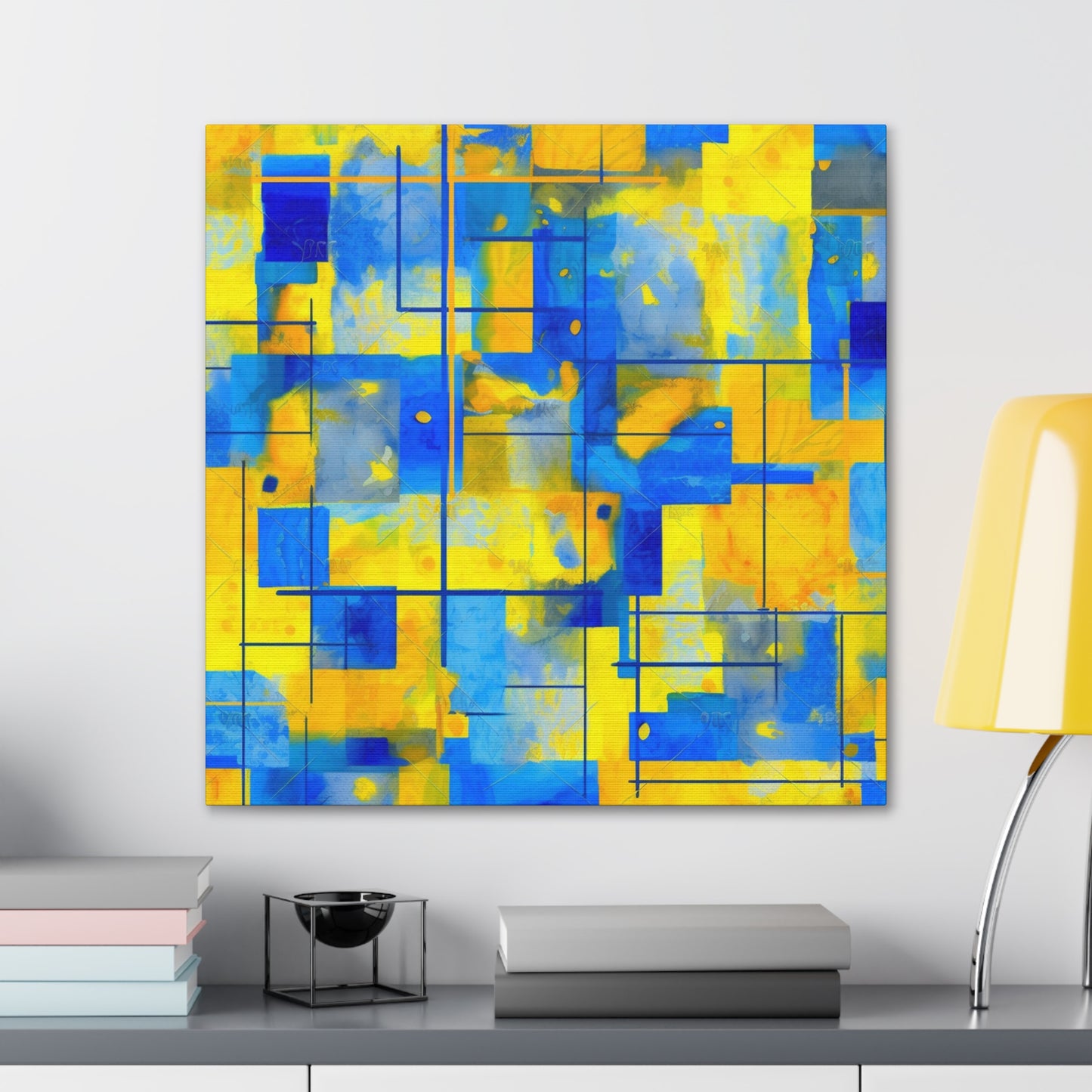 "Yellow & Blue" Canvas Wall Art - Weave Got Gifts - Unique Gifts You Won’t Find Anywhere Else!