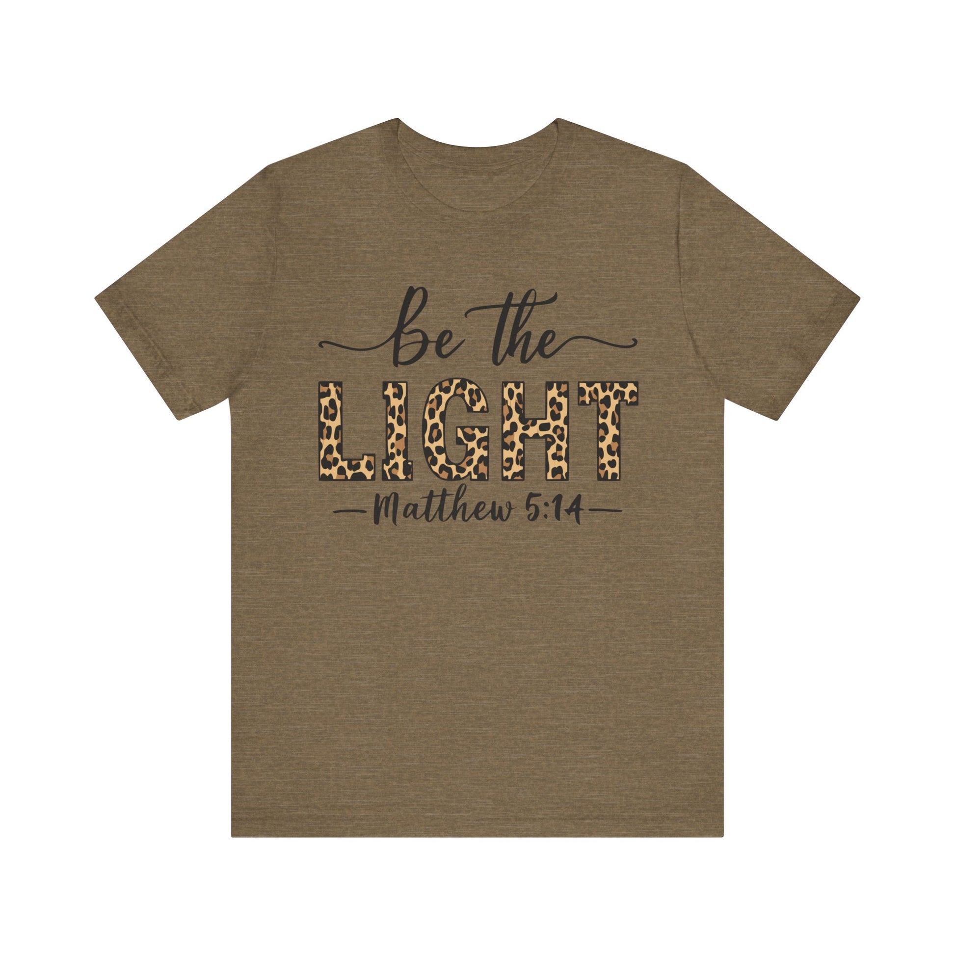 "Matthew 5:14 Scripture T-Shirt with Animal Print Design"