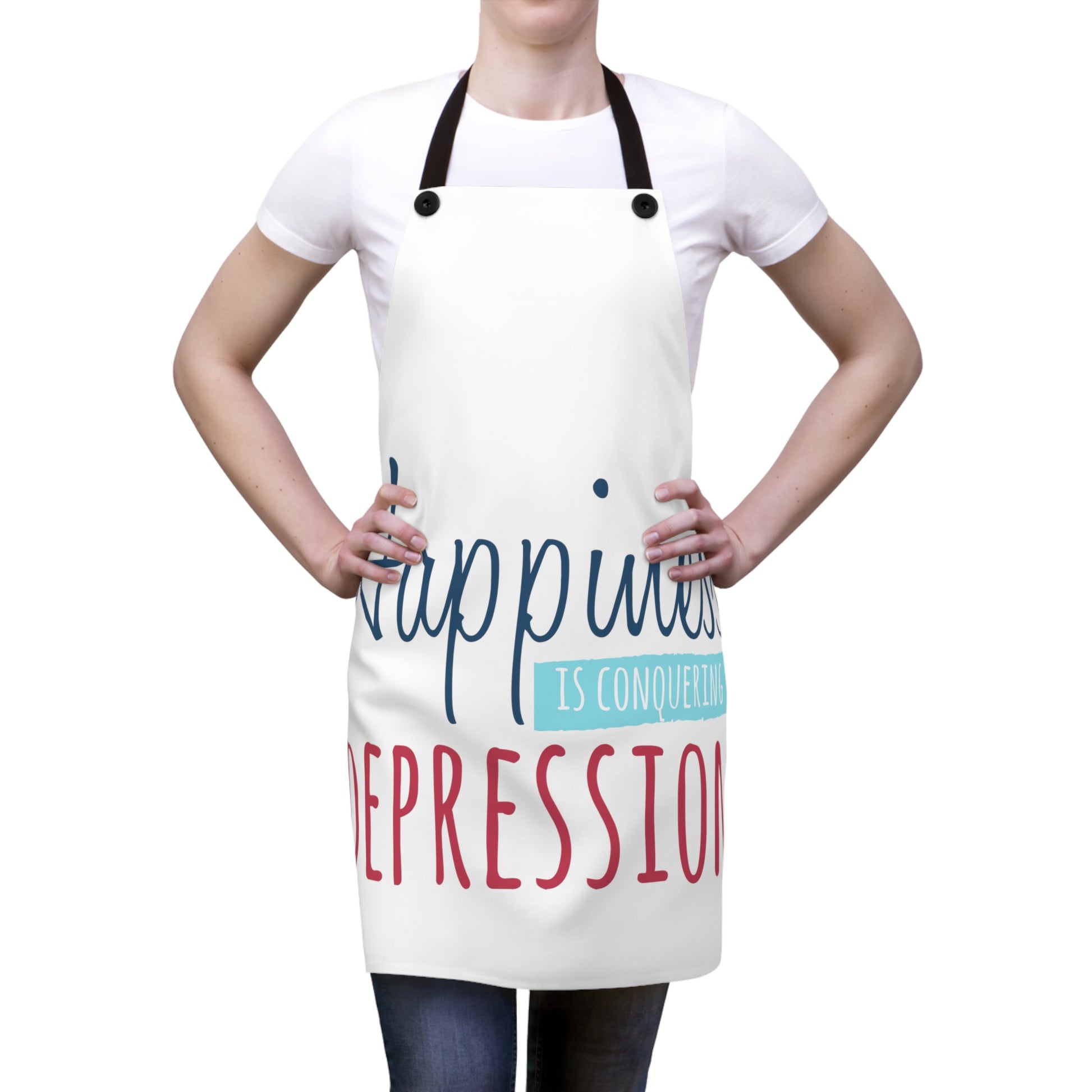 "Happiness Is Conquering Depression" Apron - Weave Got Gifts - Unique Gifts You Won’t Find Anywhere Else!