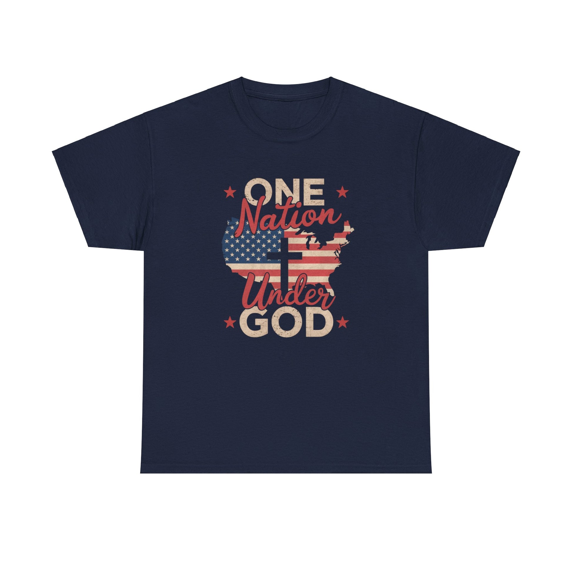 One Nation Under God Shirt – Christian Patriotic Tee with USA Flag