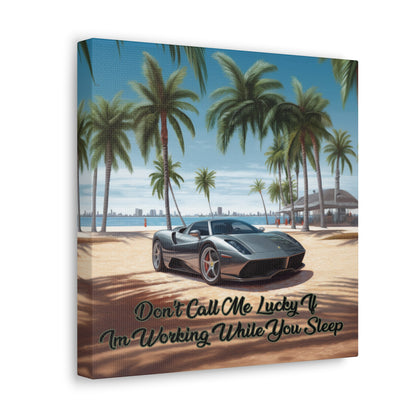 Inspirational wall art for entrepreneurs – sports car on beach
