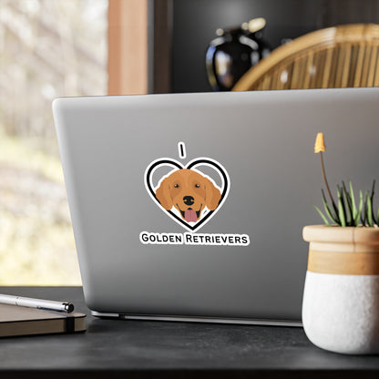 "I Love Golden Retrievers" Vinyl Decals - Weave Got Gifts - Unique Gifts You Won’t Find Anywhere Else!