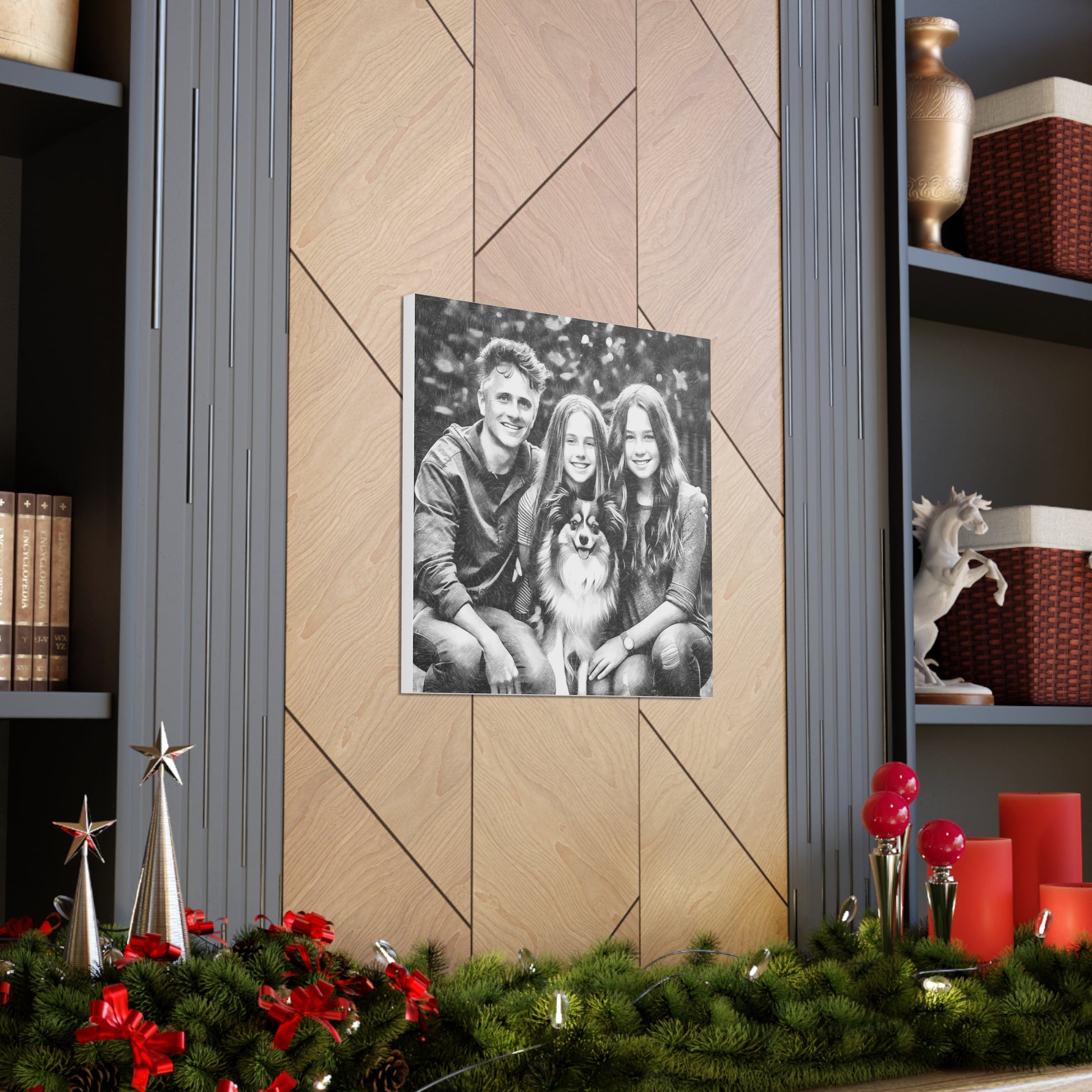 "Black & White Family Photo" Custom Wall Art - Weave Got Gifts - Unique Gifts You Won’t Find Anywhere Else!