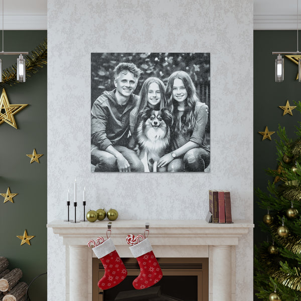 "Black & White Family Photo" Custom Wall Art - Weave Got Gifts - Unique Gifts You Won’t Find Anywhere Else!