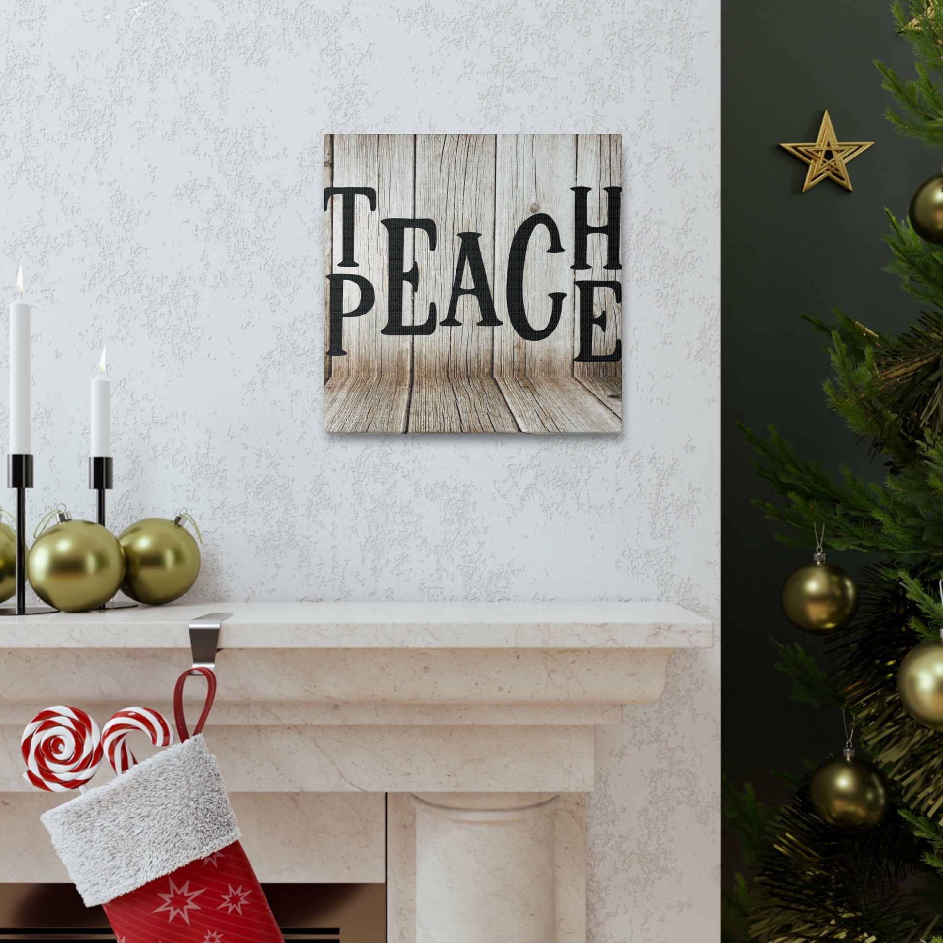 "Teach Peace" Rustic Wall Art - Weave Got Gifts - Unique Gifts You Won’t Find Anywhere Else!