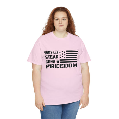 "Whiskey, Steak, Guns & Freedom" T-Shirt - Weave Got Gifts - Unique Gifts You Won’t Find Anywhere Else!