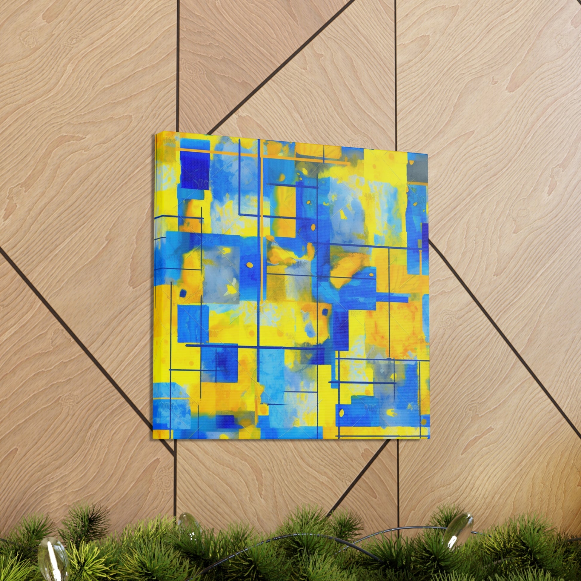 "Yellow & Blue" Canvas Wall Art - Weave Got Gifts - Unique Gifts You Won’t Find Anywhere Else!