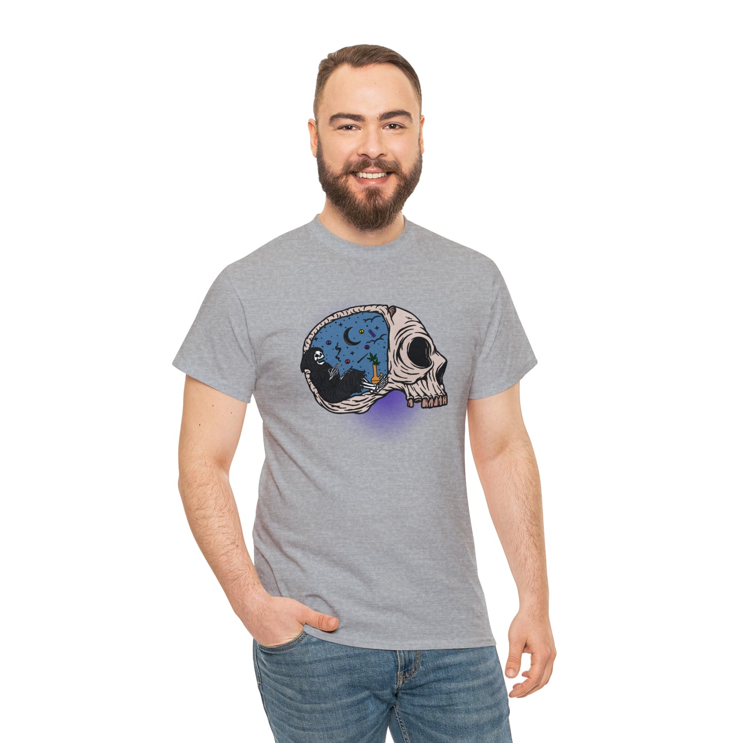 "Grim Reaper Inside Skull Smoking Cannabis" T-Shirt - Weave Got Gifts - Unique Gifts You Won’t Find Anywhere Else!