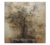 Tranquil wabi sabi tree artwork with earthy tones